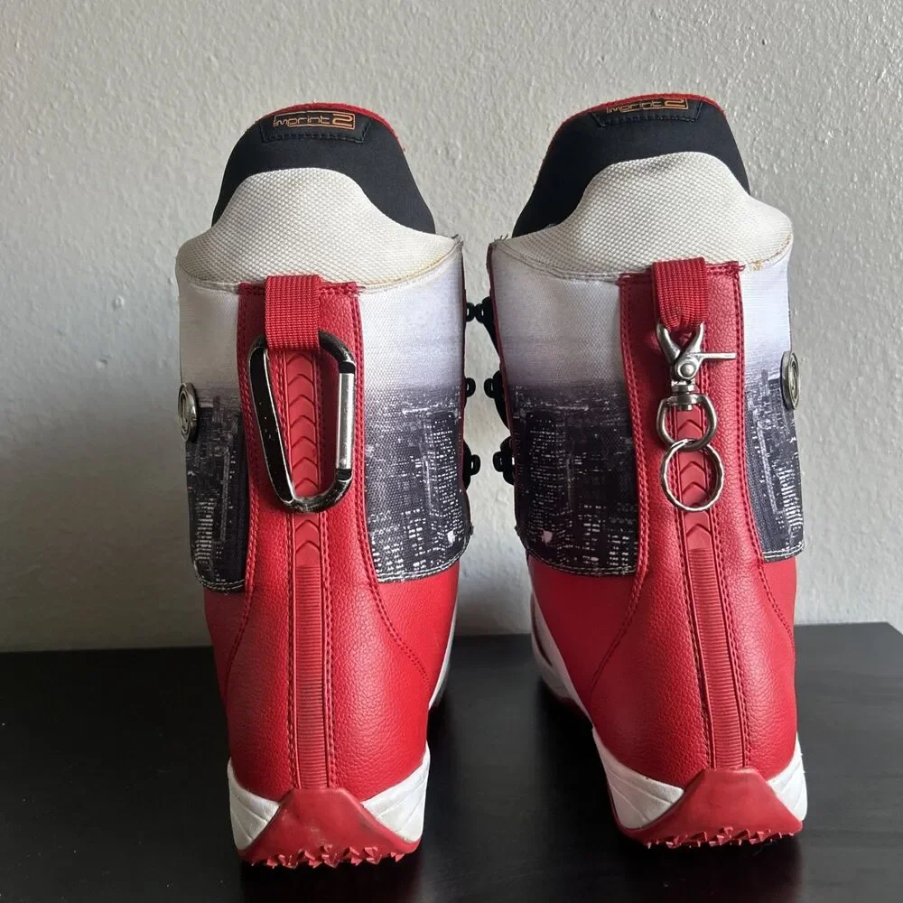 Burton Boxer Skyline Snowboard Boots Men's Size 9.5 Red White Retro